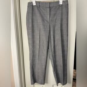 Talbots Heritage Glen Plaid Black White Crop Contemporary Trouser Work Pants 10